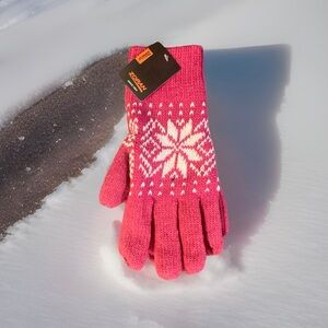 Unisex Snowflake Thermal Fleece Lined Winter Gloves